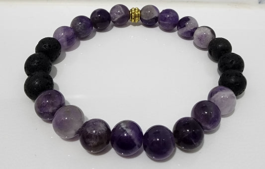 Amethyst Chevron Aromatherapy Diffuser Bracelet