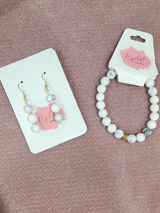 Aromatherapy Jewellery Set (White Howlite)