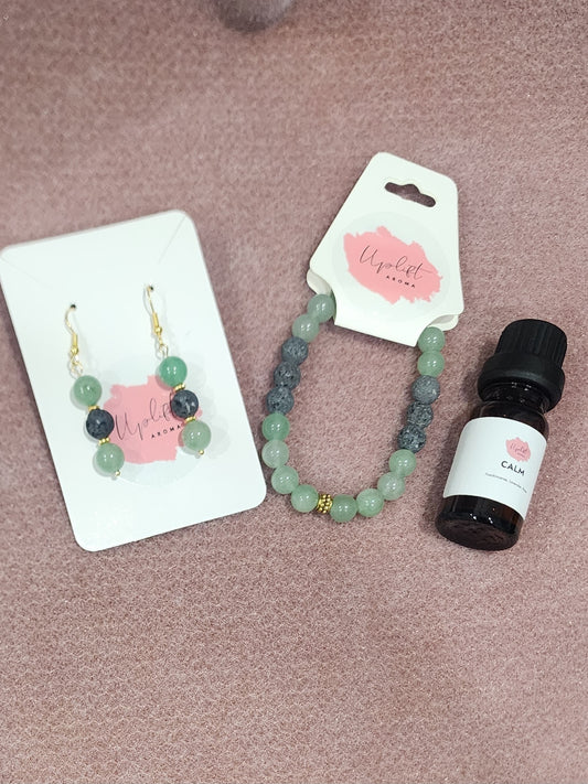 Aromatherapy Jewellery & Essential Oil Set (Green Aventurine)
