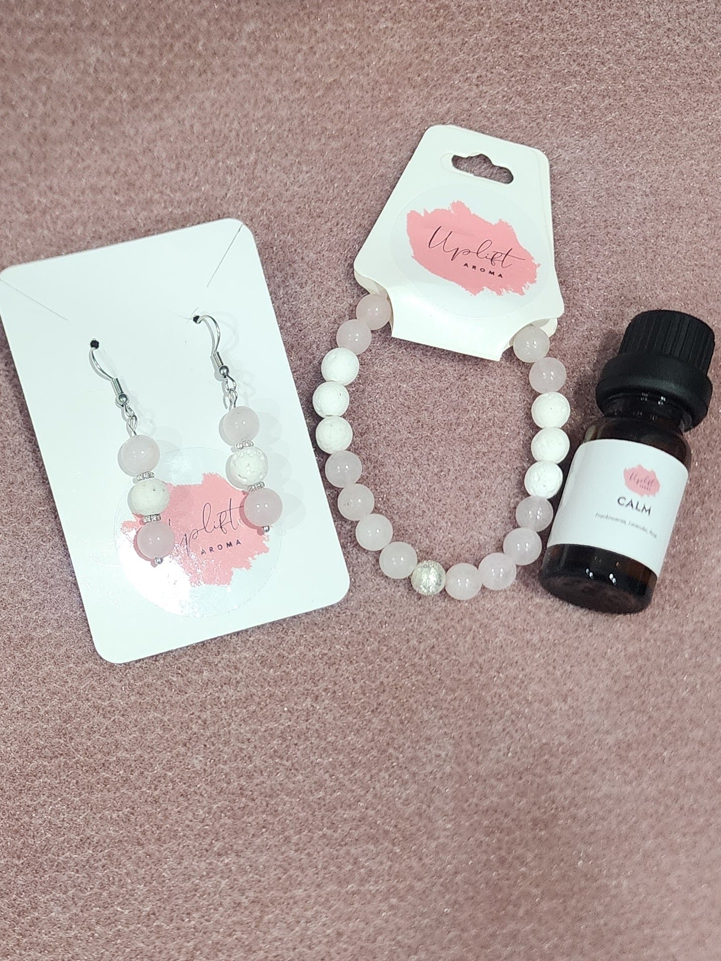 Aromatherapy Jewellery & Essential Oil Set (Rose Quartz)