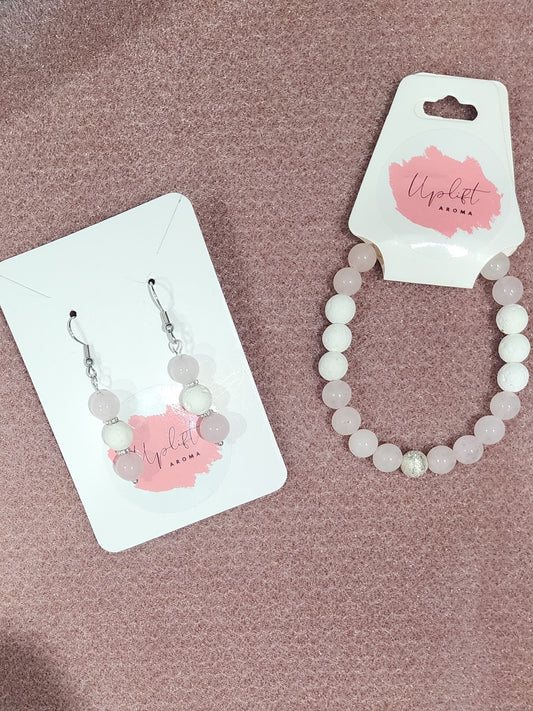 Aromatherapy Jewellery Set (Rose Quartz)